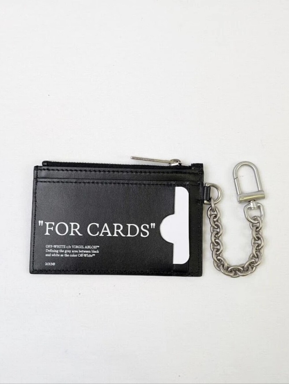 Off-White Card Holder “For Cards” With Chain Quote Virgil Abloh Streetwear New